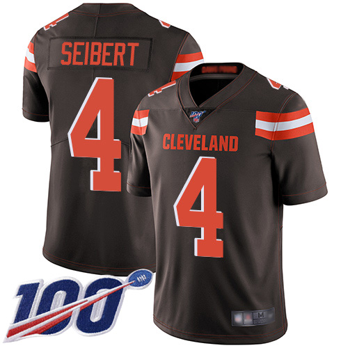 Cleveland Browns Austin Seibert Men Brown Limited Jersey #4 NFL Football Home 100th Season Vapor Untouchable